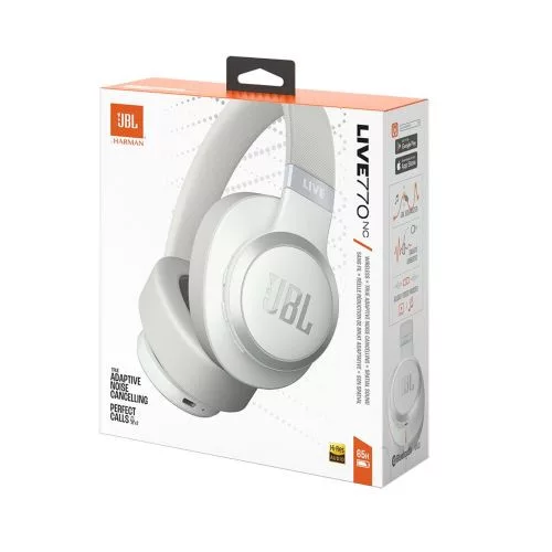 JBL LIVE 770NC Bluetooth vezeték nélküli on-ear fejhallgató (fehér)