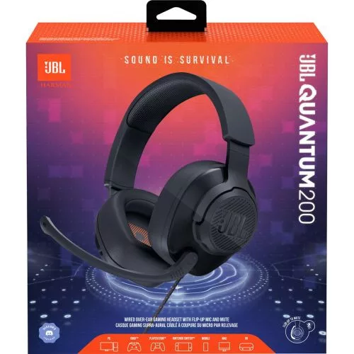 JBL Quantum 200 fejhallgató vezetékes gamer headset – mikrofon (fekete)