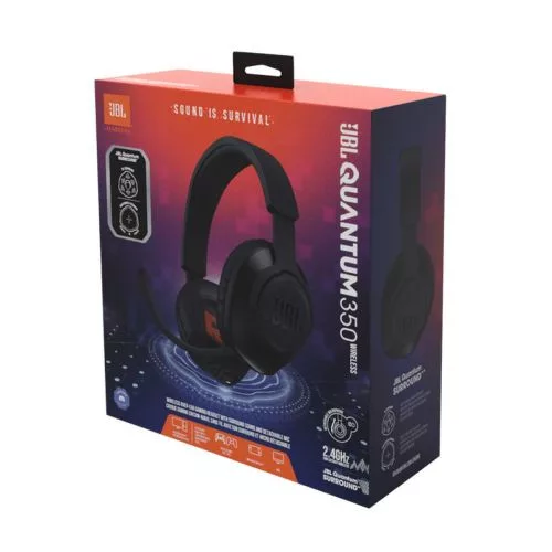 JBL Quantum 350 vezeték nélküli gamer fejhallgató mikrofonnal (fekete)