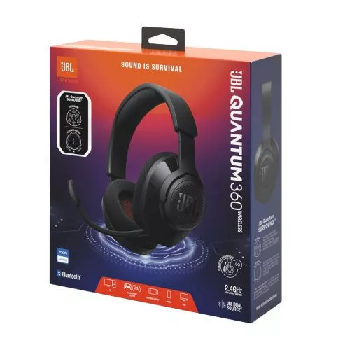 JBL Quantum 360 fejhallgató vezeték nélküli gamer headset – mikrofon (fekete)
