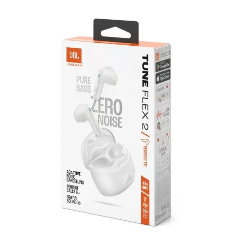 JBL Tune Flex 2 TWS Bluetooth vezeték nélküli fülhallgató (fehér)