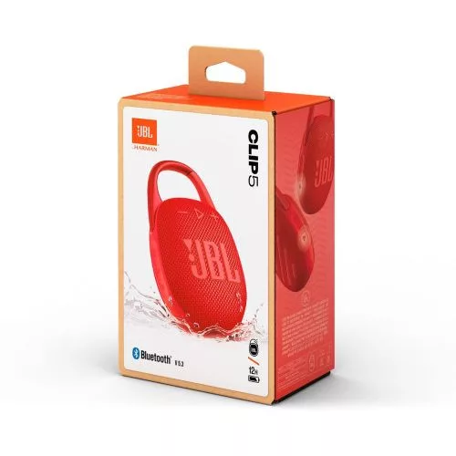 JBL CLIP 5 Bluetooth vezeték nélküli hangszóró (piros)