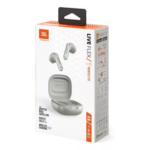 JBL Live Flex TWS Bluetooth vezeték nélküli fülhallgató (ezüst)