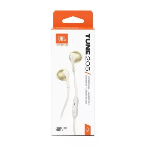 JBL Tune 205 In-Ear vezetékes fejhallgató (arany)