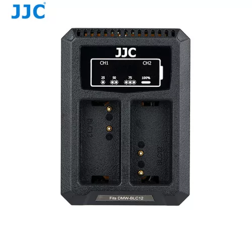 JJC Panasonic DMW-BLC12, Sigma BP-51, Leica BP-DC12 Dupla USB akkumulátortöltő