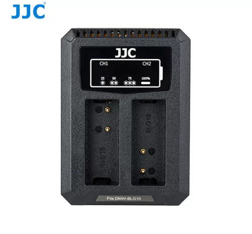 JJC Panasonic DMW-BLG10/DMW-BLE9, Leica BP-DC15 Dupla USB akkumulátortöltő