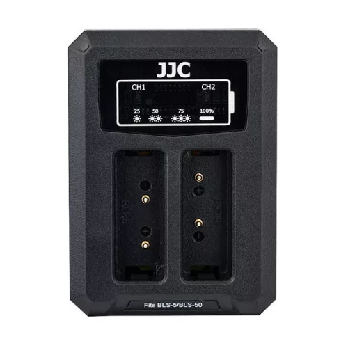 JJC Olympus BLS-1/BLS-5/BLS-50 Dupla USB akkumulátortöltő