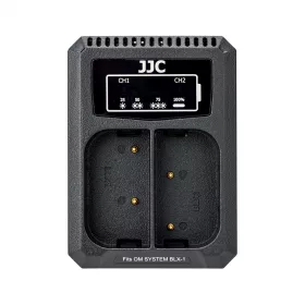   JJC Olympus OM System BLX-1 Dupla USB akkumulátortöltő (Olympus OM System BCX-1)