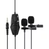 JJC KM-01D kétfejes csiptetős (lavalier) mikrofon