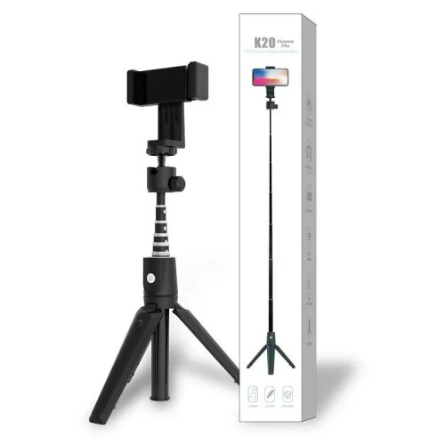 Jmary K20 Bluetooth 4.0 Szelfibot Tripod Állvánnyal és Távirányítóval Fekete