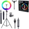 JMary MJ30 RGB LED Ringlight + Állvány - Fehér