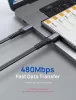 JSAUX USB-C (Type C) 60W Gyorstöltő Adat-Kábel (Type-A-Type-C) [Szürke, 1m]