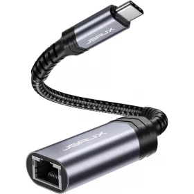   JSAUX USB-C (Type C)-RJ45 Ethernet Átalakító-Kábel Adapter [Szürke, 15cm]