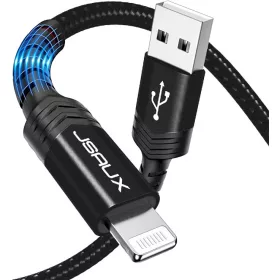   JSAUX Mfi Apple Lighning- USB-A Átalakító-kábel adapter [Fekete, 1,2m]