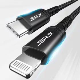   JSAUX Mfi USB-C (Type C)- Apple Lightning Átalakító-kábel Adapter - [Fekete, 1,8m]
