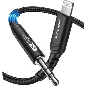   JSAUX Apple Lightning 3,5mm Jack Audió Kábel adapter  [Szürke, 1,8m]