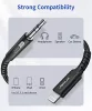 JSAUX Apple Lightning 3,5mm Jack Audió Kábel adapter  [Szürke, 1,8m]