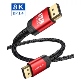 JSAUX 8K VESA DisplayPort 1.4 Kábel (8K@60Hz) [Piros, 3m]