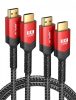 JSAUX 4K HDMI 2.0 Kábel (4K@60Hz) [Piros, 4.5m] (2db)