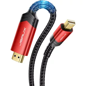   JSAUX 2K Mini DisplayPort-HDMI Átalakító-Kábel Adapter (1080p@60Hz) [Piros, 1m]