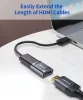 JSAUX 4K HDMI-HDMI Összekötő-Kábel Adapter [Szürke, 15cm]