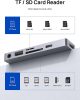 JSAUX 6-in-1 USB-C Okostelefon/Mobil HUB dokkoló Állomás (4K HDMI, 3x USB, Ethernet) [Szürke]