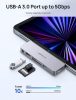 JSAUX 6-in-1 USB-C Okostelefon/Mobil HUB dokkoló Állomás (4K HDMI, 3x USB, Ethernet) [Szürke]