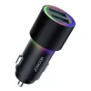 Joyroom autós töltő U+U, 24W, LED Light (fekete)