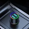 Joyroom autós töltő U+U, 24W, LED Light (fekete)