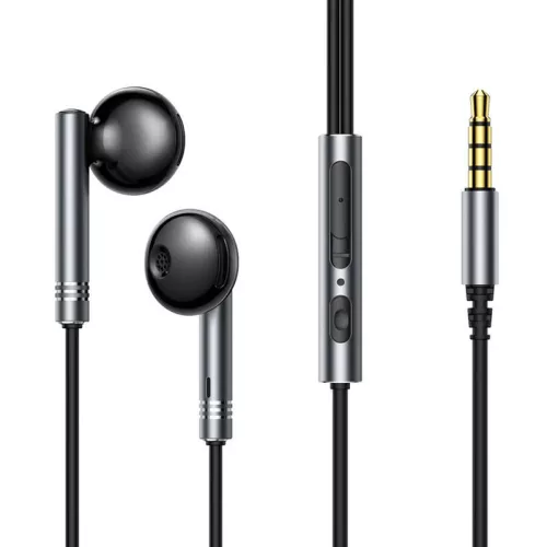 Joyroom JR-EW06 vezetékes fülhallgató, Half in Ear (sötétszürke)