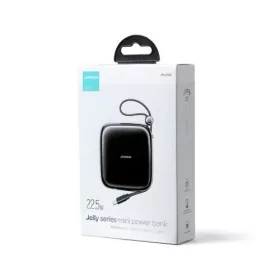   Joyroom powerbank Jelly sorozat C+U, PD 22.5W, 10000mAh – built-in Type-C kábel PD 18W (fekete)