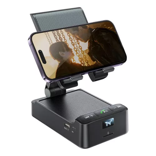 Joyroom JR-MH01 vezeték nélküli hangszóró telefontartóval (fekete)