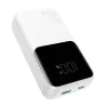 Joyroom powerbank – kijelzővel, C+U, PD 30W, 20000mAh – built-in Type-C és Lightning kábel (fehér)