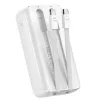 Joyroom powerbank – kijelzővel, C+U, PD 30W, 20000mAh – built-in Type-C és Lightning kábel (fehér)