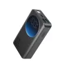 Joyroom powerbank – kijelzővel, C+U+U, PD 30W, 10000mAh – USB-A – Typle-C kábel (0.25m) and built-in Flashlight (fekete)