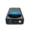 Joyroom powerbank – kijelzővel, C+U+U, PD 30W, 20000mAh – USB-A – Typle-C kábel (0.25m) and built-in Flashlight (fekete)