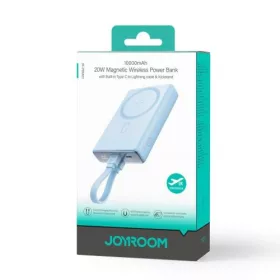   Joyroom powerbank mágneses vezeték nélküli charging, MagSafe 15W, C+Lightning. PD 20W, 10000mAh – Type-C - Lightning kábel (kék)