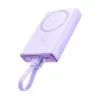 Joyroom powerbank mágneses vezeték nélküli charging, MagSafe 15W, C+Lightning. PD 20W, 10000mAh – Type-C - Lightning kábel (lila)