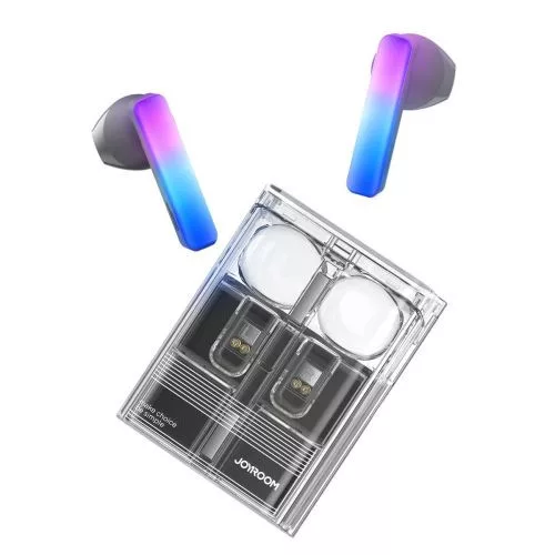 Joyroom fülhallgató IceLens sorozat Bluetooth True vezeték nélküli BT 5.3, TWS, AAC, SBC, HFP, A2DP, AVRCP, – LED Lights (fekete)