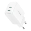Joyroom 20W Dual USB-C Gyorstöltő Adapter (Fehér) (JR-TCF12)