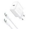 Joyroom 30W (Fehér) Hálózati Töltő C-C Kábellel - 1m (JR-TCF24)