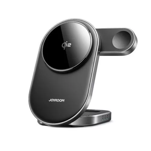 Joyroom vezeték nélküli töltő 3-in-1 iPhone, Apple Watch és AirPods töltőpad 15W (fekete)