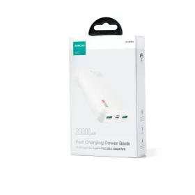   Joyroom powerbank Dazzling sorozat – kijelzővel C+U+U, PD 22.5W, 20000mAh – Micro-USB input (fehér)