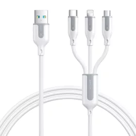   Joyroom 3in1 USB Kábel, 1,2m, 3.5A, (Fehér) (S-1T3018A15-1-2-Wh)