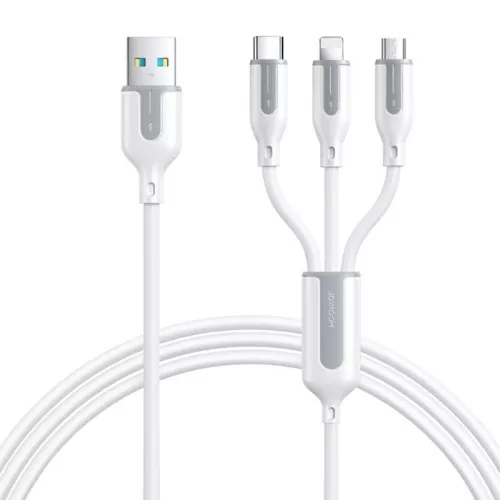 Joyroom 3in1 USB Kábel, 1,2m, 3.5A, (Fehér) (S-1T3018A15-1-2-Wh)