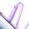 Joyroom 3 az 1-ben színes USB USB-C/Lightning/Micro USB 3.5A kábel, 1m (lila)