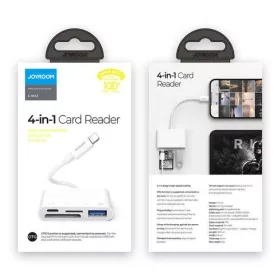   Joyroom átalakító HUB Lightning (apa) to USB OTG (anya) + Type-C (anya) + Card Readers (SD,TF) (fehér)
