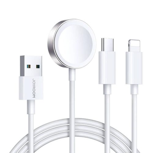Joyroom S-IW008 Apple Watch mágneses töltő Lightning + USB-C 5V 1,2m (fehér)