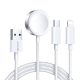 Joyroom S-IW008 Apple Watch mágneses töltő Lightning + USB-C 5V 1,2m (fehér)
