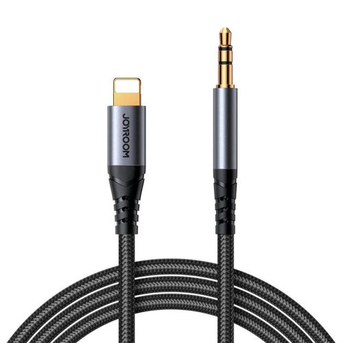 Joyroom SY-A06 Lightning-3.5 mm Jack AUX audiókábel 1,2 m (Fekete-Ezüst)